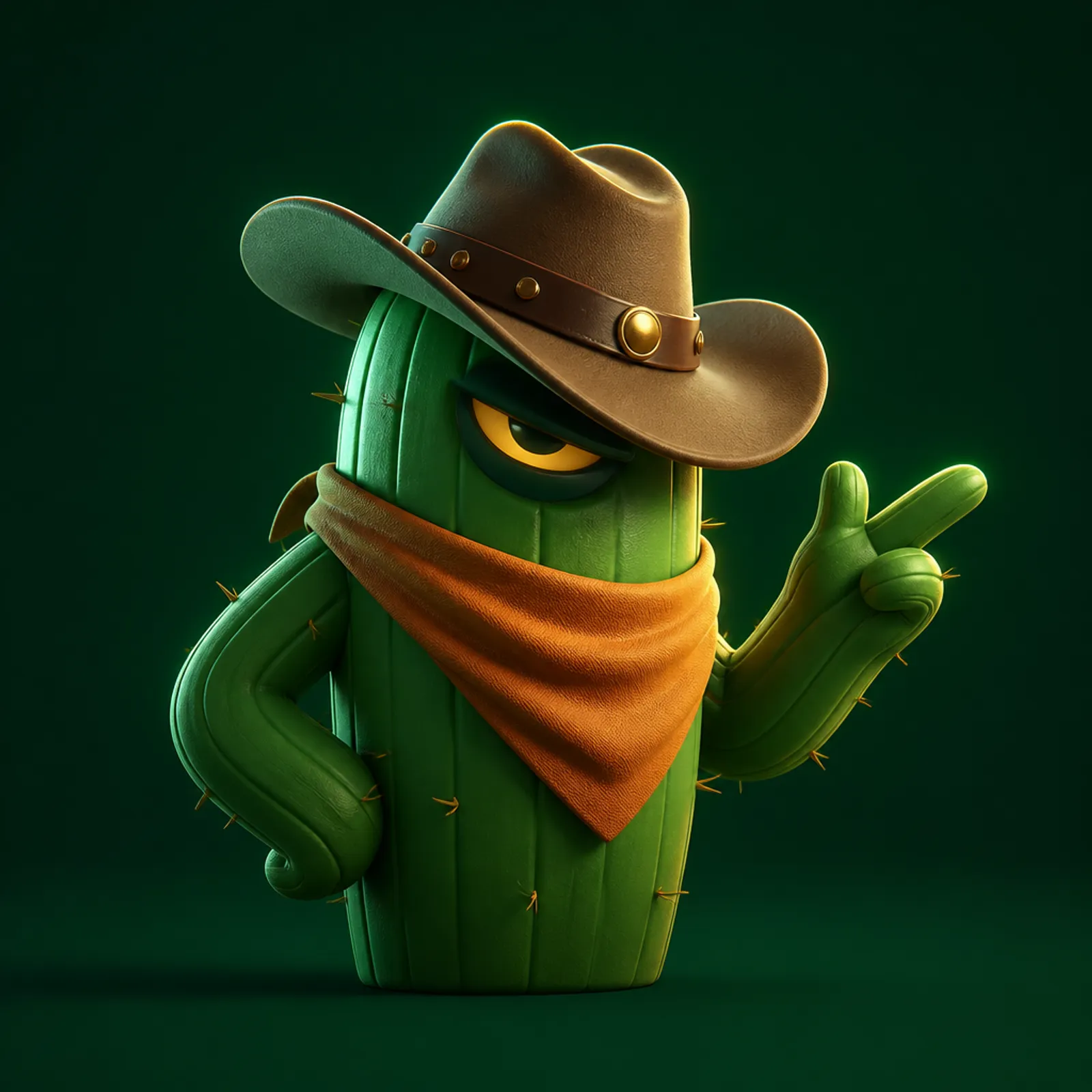 Premium 3D mascot for Pistolo Casino with clean surfaces and vibrant colors on a minimalist background.